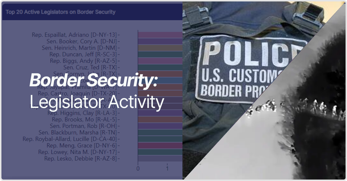 Border Security: Breakdown of Legislator Activity