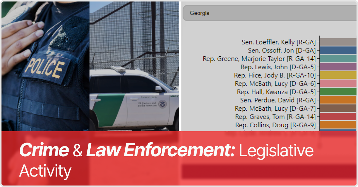 Federal Crime & Law Enforcement Legislation by State: What is Congress doing?