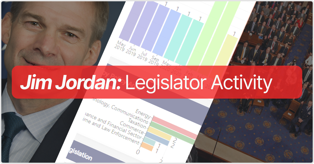 What legislation has Jim Jordan sponsored?