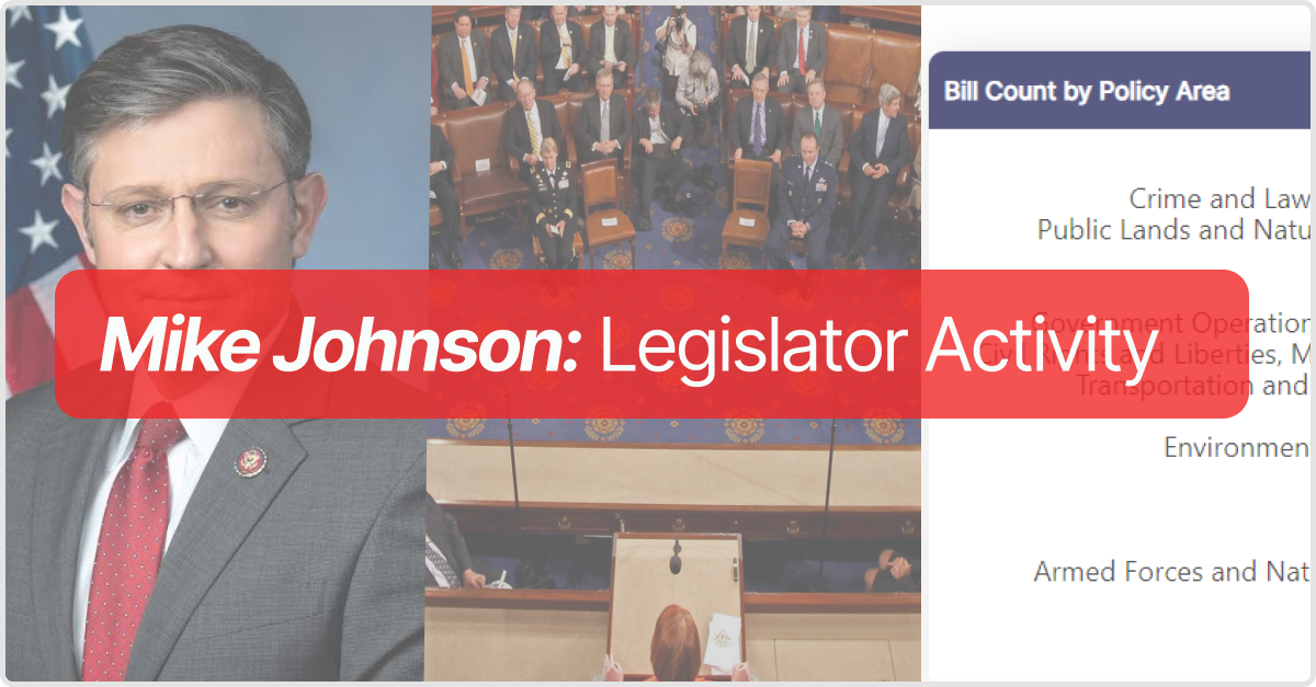 What has the new House Speaker Mike Johnson been up to?
